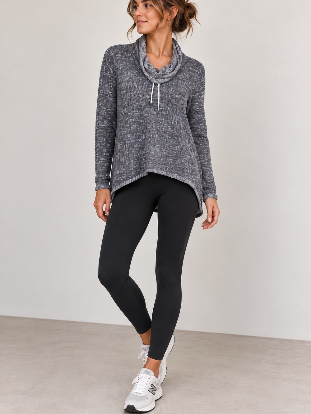 Calvin Klein Performance Blue Cowl Neck Athleisure Pullover M NWT